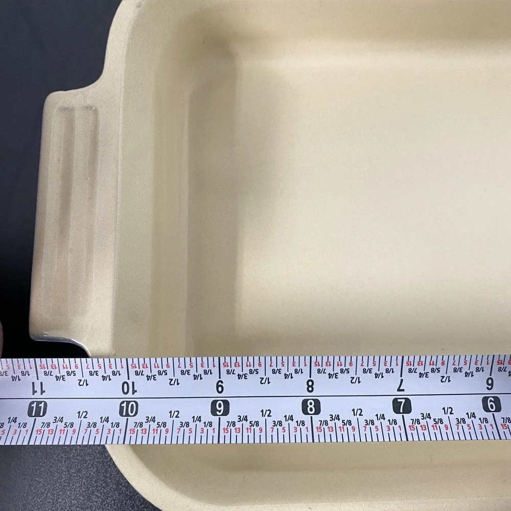Le Creuset Rectangular Baking Dish 10x7x2 Blue Ceramic Pan France Bakeware